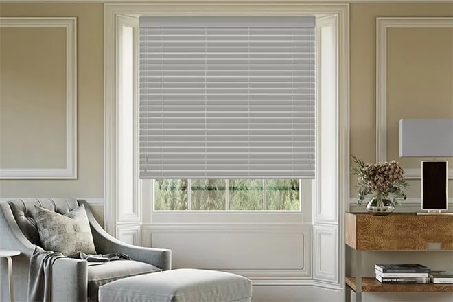Maine Novo Ii Mid Grey - Wooden Venetian Blind