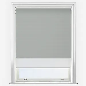 Supreme Blackout Dove Grey & White Double Roller Blind
