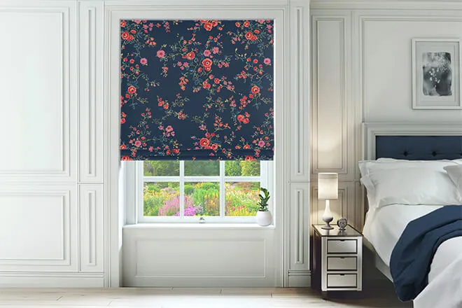Cath Kidston Millfield Blossom Navy - Designer Roman Blind
