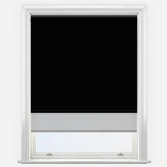 Double Roller Aqualuxe Sunvue Black & Dove Grey Double Roller Blind