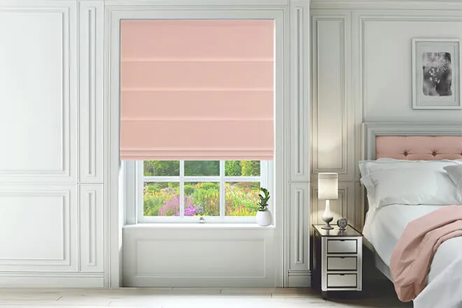 Firenze Powder Pink - Velour Roman Blind