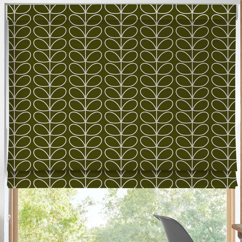 Orla Kiely Linear Stem Made To Measure Roman Blind Kelp