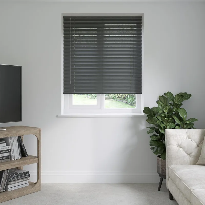 Squid Ink Grey Venetian Blinds 25mm