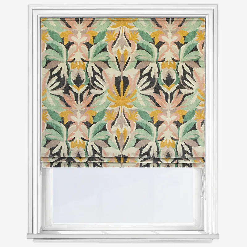 Harlequin Melora Positano Succulent And Amber Light Roman Blind