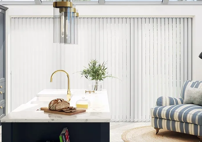 Roma Peony White - Vertical Blind