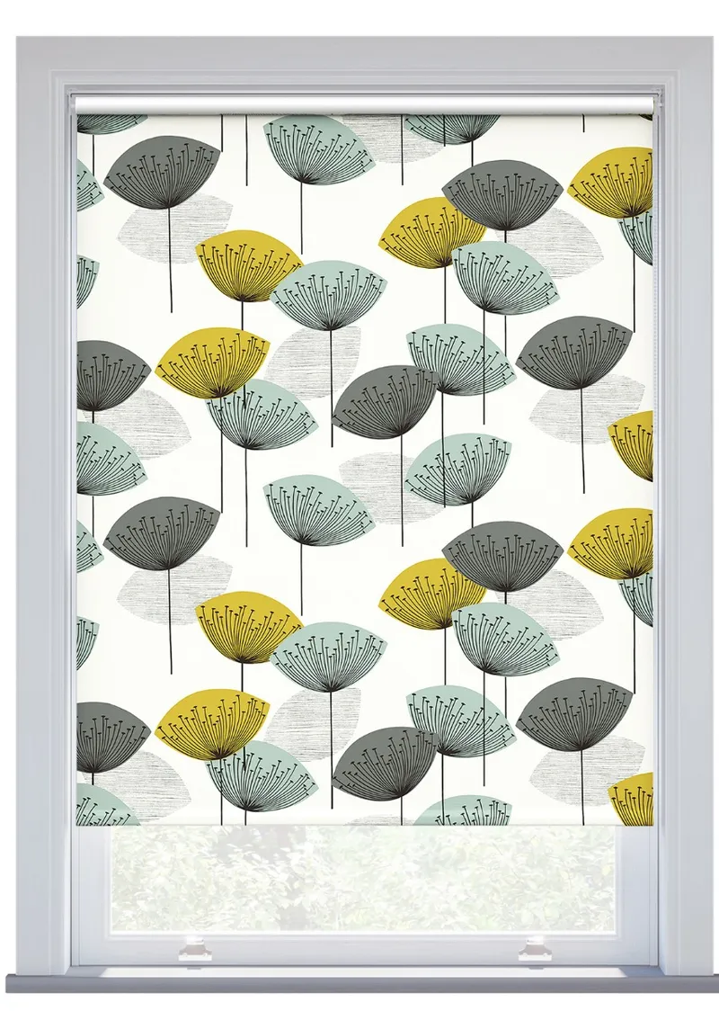 Sanderson Dandelion Clocks Aqua Blackout Roller Blind