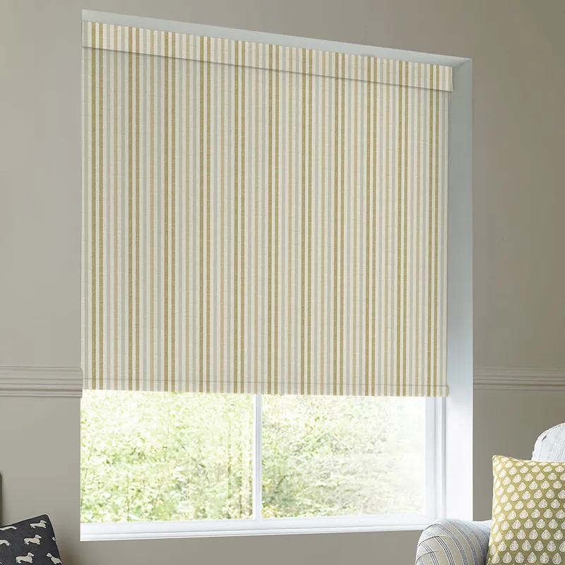 Emily Bond Cornish Stripe Translucent Made To Measure Roller Blind Gold Natural