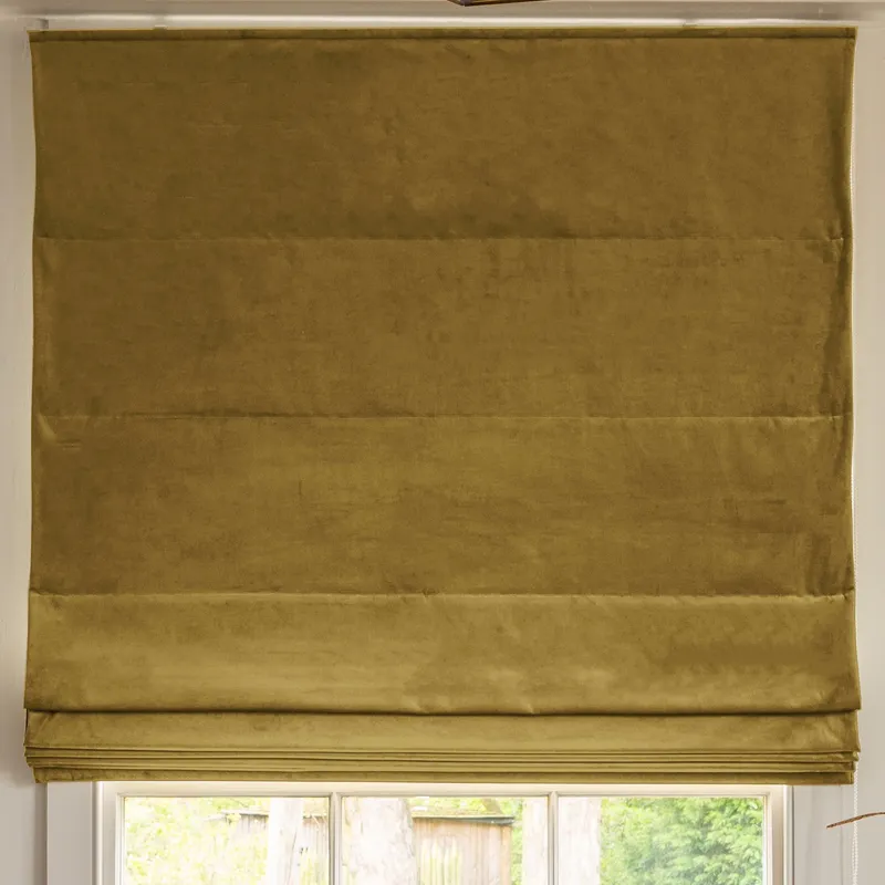 Linda Barker Elsie Velvet Made To Measure Roman Blind Ochre