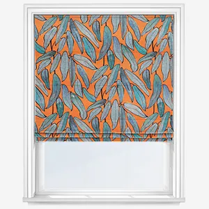 Tropical Leaf Tangerine Roman Blind
