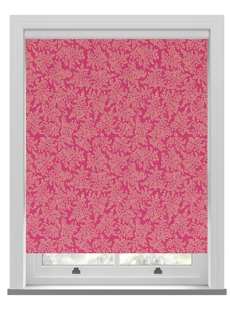 Sara Miller Little Leaves Fuchsia Roller Blind