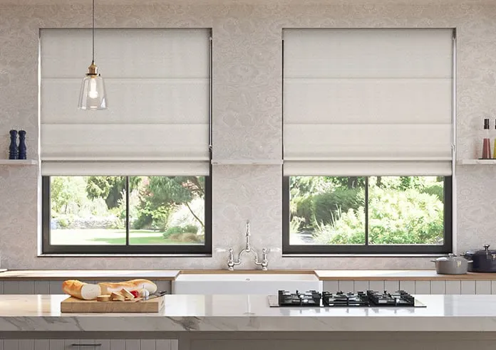 Dew Drop Metallic Ivory - Roman Blind