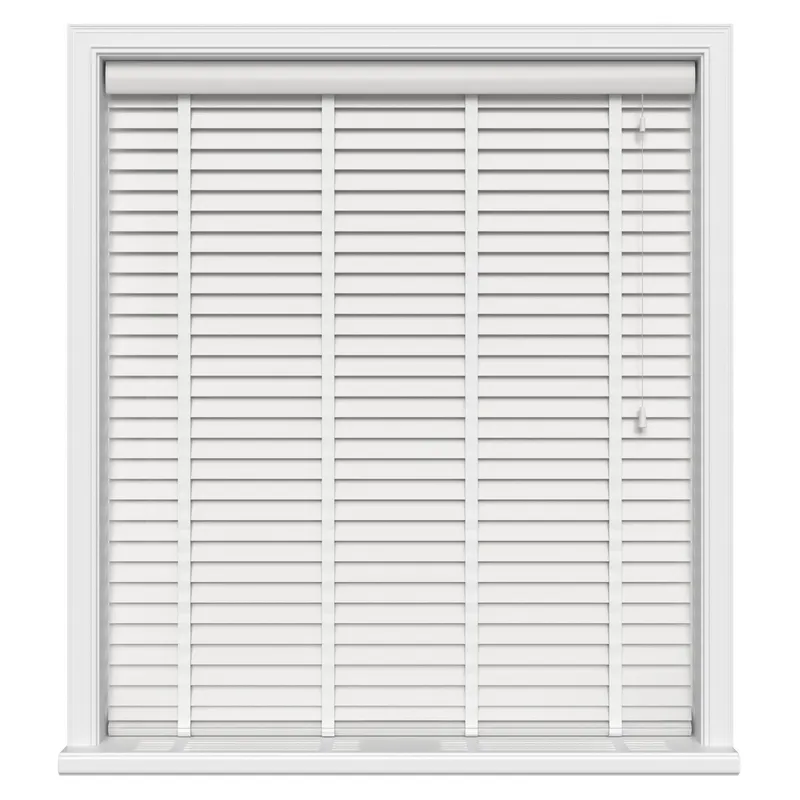 Gloss Aura White With Tapes Eco-wood Motorised Blinds Uk