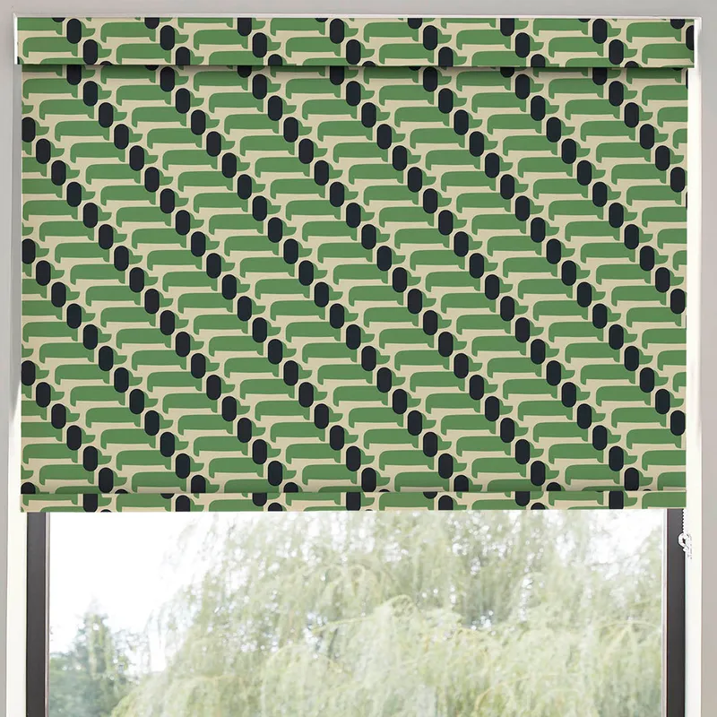 Orla Kiely Dog Show Translucent Made To Measure Roller Blind Green