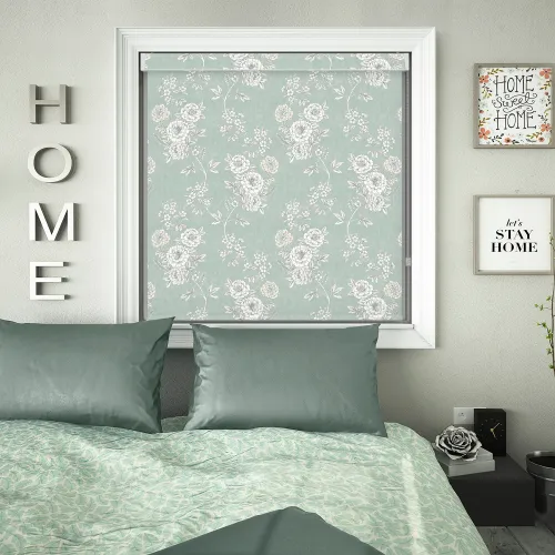 Camelia Teal Blackout Roller Blind With Pelmet