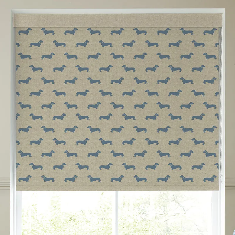 Emily Bond Peggy Blackout Made To Measure Roller Blind True Blue