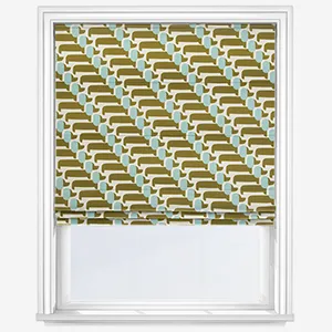 Orla Kiely Dog Show Seagrass Roman Blind