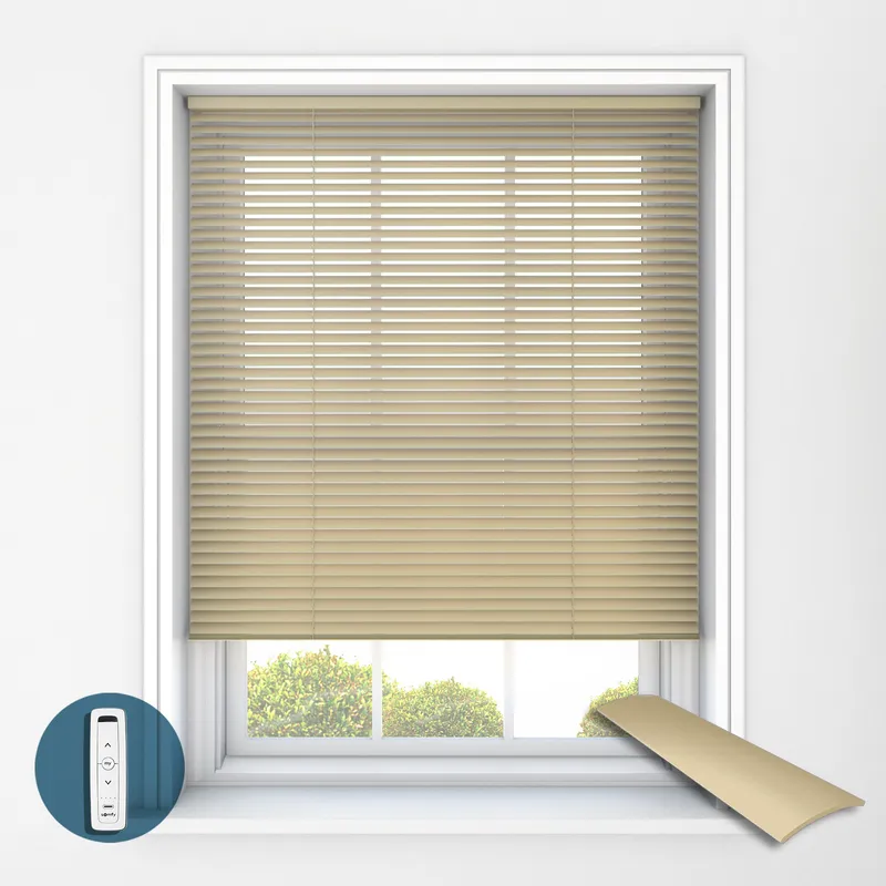 0023 Parchment Electric Venetian Blinds