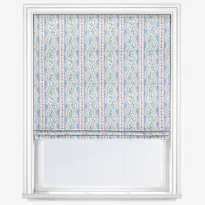 Cath Kidston Wiggle Rose Blue Roman Blind