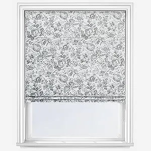 Camengo Celestine Tissu Noir Fusain Roman Blind