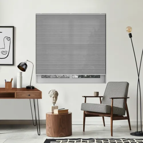 Free Hanging Vexia Vintage Grey Honeycomb Pleated Blind