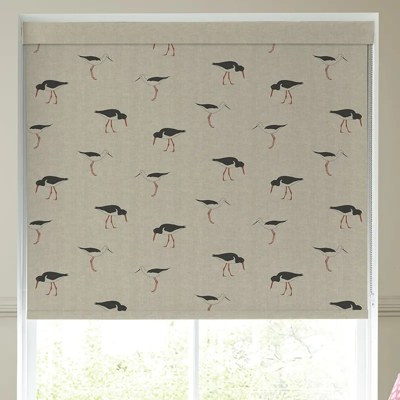 Emily Bond Oyster Catcher Blackout Made To Measure Roller Blind Charcoal