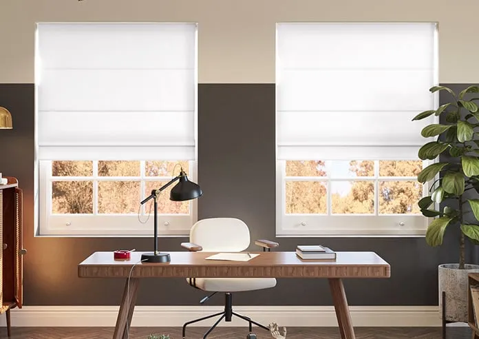 Menton Pure White - Roman Blind