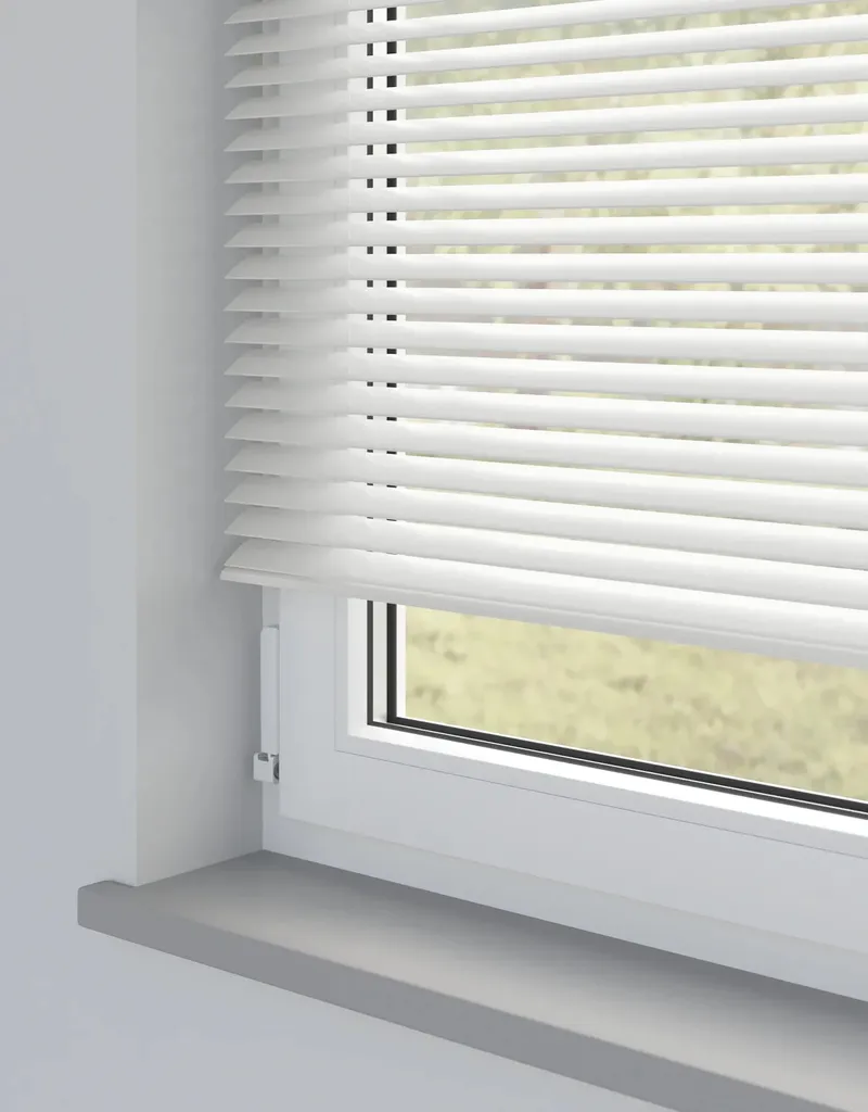 Expressions Highshine White Faux Wooden Blind - 50mm