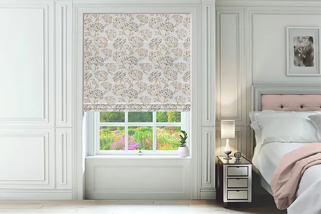 Salerno Blush - Floral Pattern Roman Blind