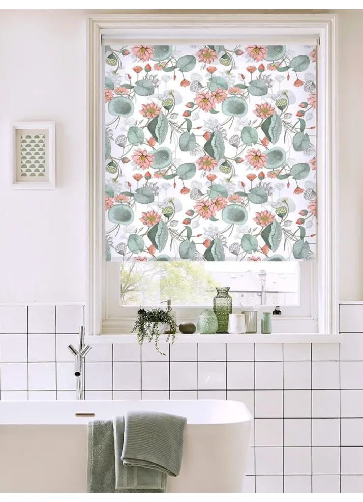 Sacred Lotus Natural Floral Roller Blind By Boon &Amp; Blake