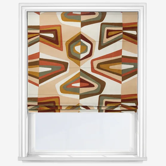 Casamance West Dream Orange Brule Ocre Roman Blind