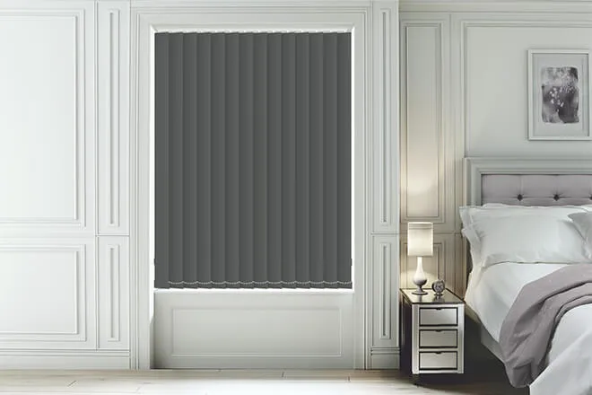 Ibiza Dark Grey - Blackout Vertical Blind