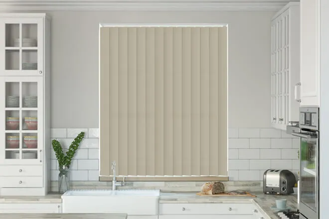 Alpha Taupe - Fire Retardant & Moisture Resistant Vertical Blind