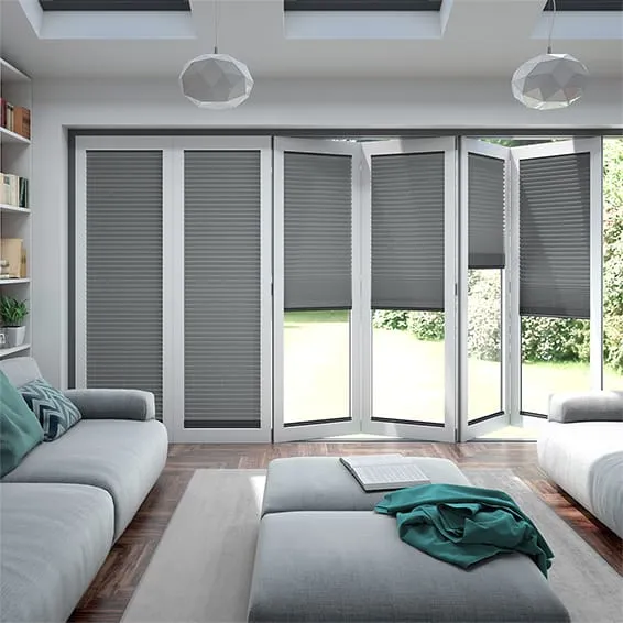 Bifold Clickfit Slate Grey Pleated Blind