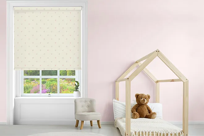 Sophie Allport Hearts Blush - Designer Roller Blind