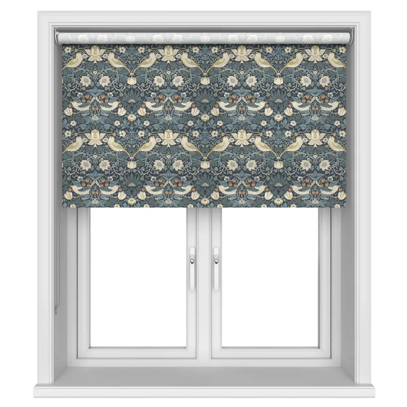 William Morris At Home Strawberry Thief Indigo Blinds Uk