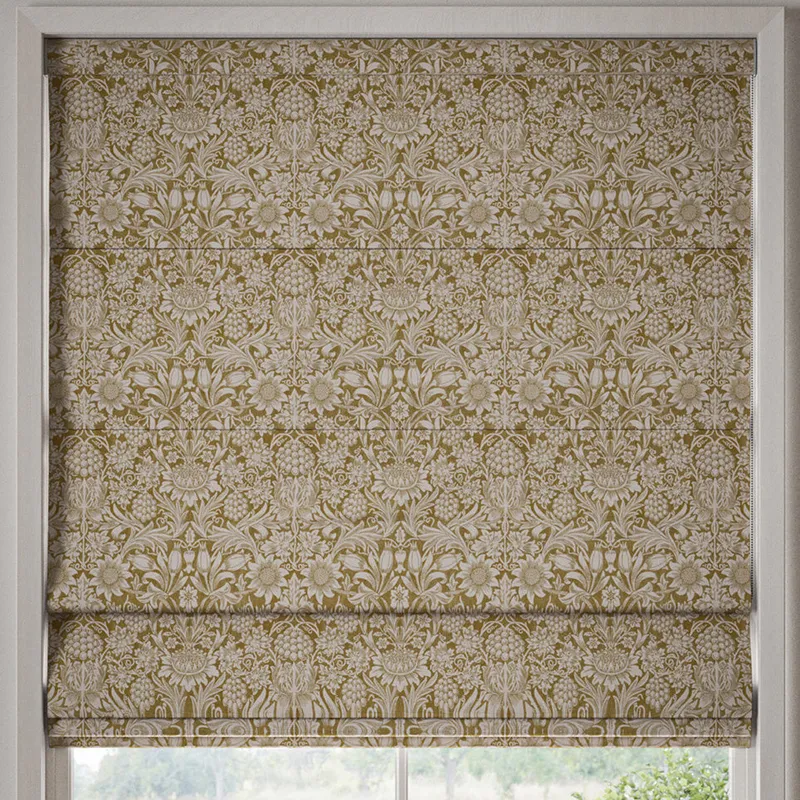 William Morris Sunflower Made To Measure Roman Blind Ochre