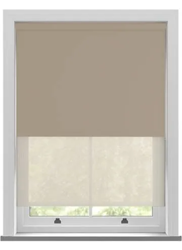 Bella Hessian And Echo Cream Double Roller Blind