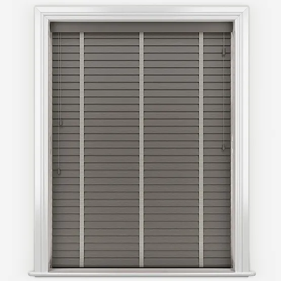 Aspect Graphite Grey With Light Grey Tapes Wooden Venetian Blinds