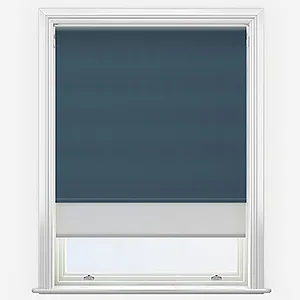 Supreme Blackout Prussian Blue & Grey Double Roller Blind