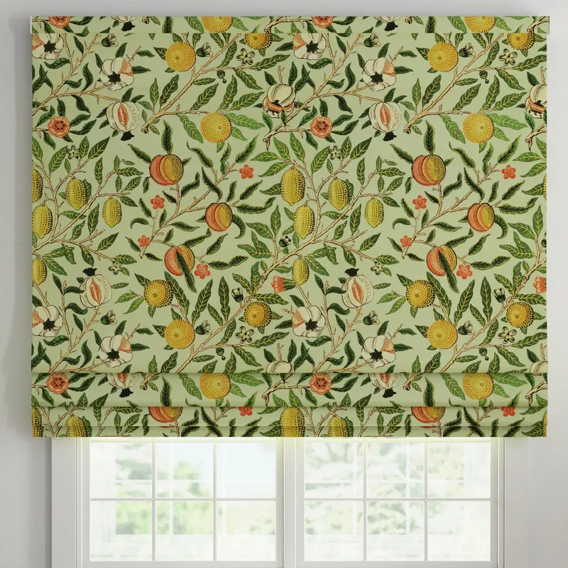 Ante Decor Fruit Orange Printed Cotton Made To Measure Roman Blind Pistachio