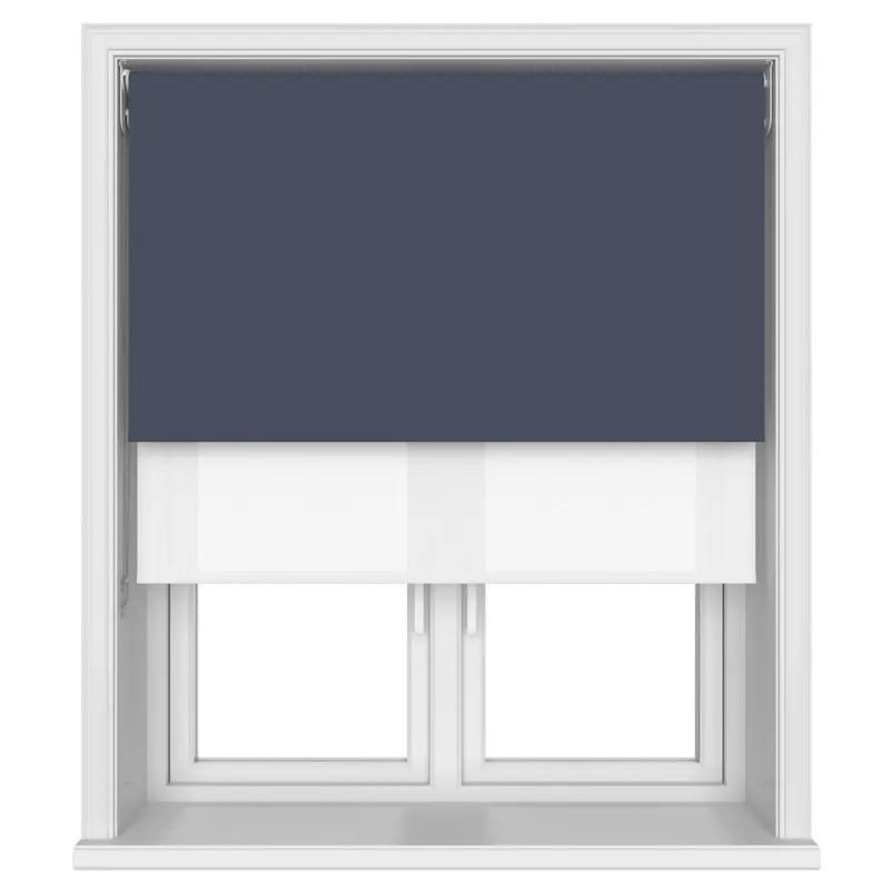 Bella Indigo Double Roller Blind Blinds Uk