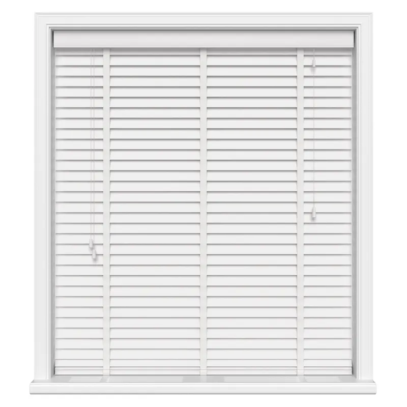 Glacier White Real Wood With Tapes Blinds Uk