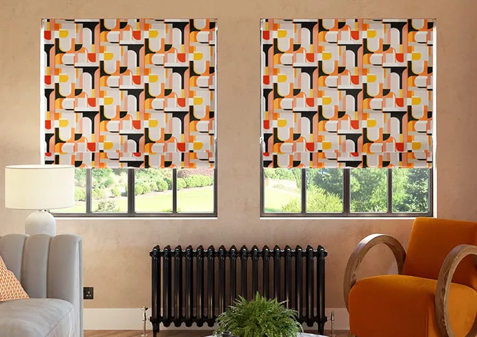 Archways Orange - Roman Blind