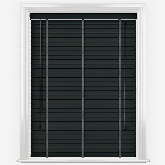 Sunwood Carbon With Jet Tapes Wooden Venetian Blinds