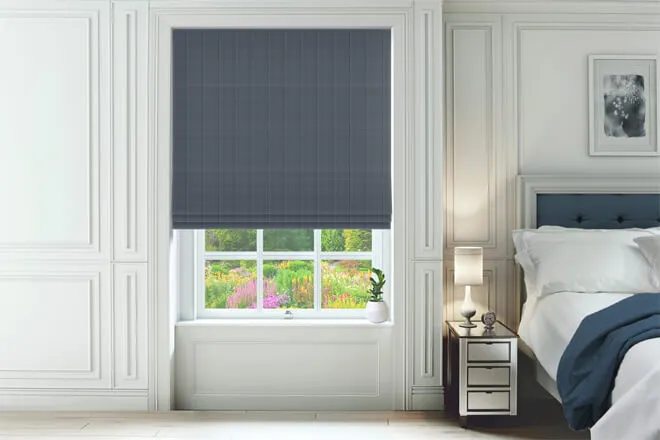 Riperton Blue - Patterned Roman Blind