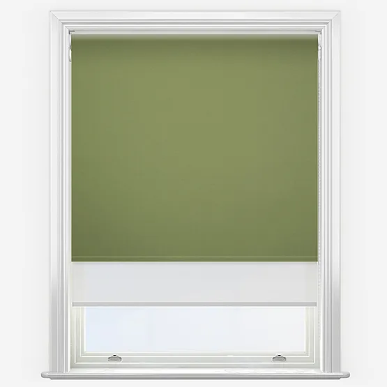 Double Roller Pop Blackout Fern & White Double Roller Blind