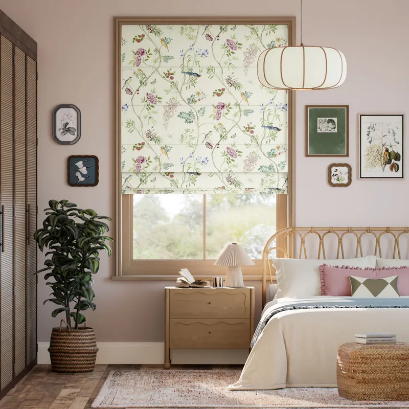 Peonybloom Plum Roman Blind