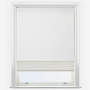 Supreme Blackout Porcelain & Sunvue Cream Double Roller Blind
