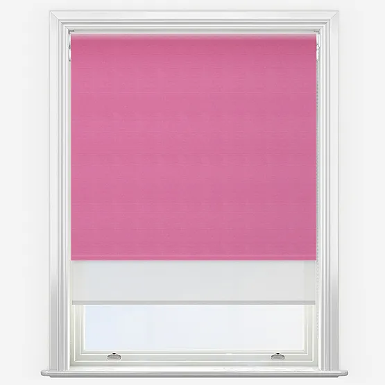 Double Roller Supreme Blackout Hot Pink & White Double Roller Blind