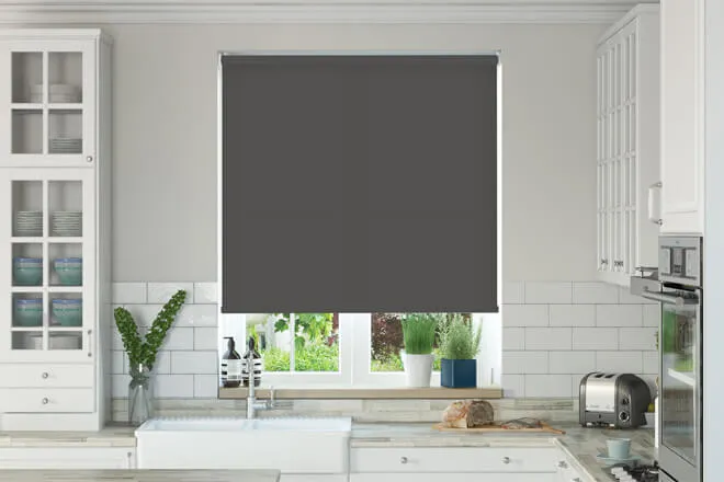 Alpha Dark Grey - Fire Retardant Moisture Resistant Roller Blind